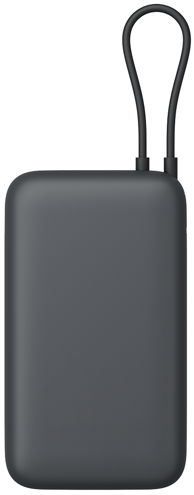 Портативный аккумулятор Xiaomi Power Bank 20000mAh (встроенный кабель) темно-серый BHR9740GL